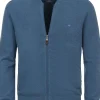 Redmond heren vest katoen, opstaande kraag, blauw (middeldik)