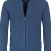 Redmond heren vest katoen, opstaande kraag, blauw (middeldik)