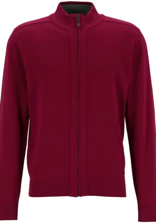 Redmond heren vest katoen, met rits, bordeaux rood