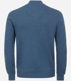 Redmond heren vest katoen, opstaande kraag, blauw (middeldik)