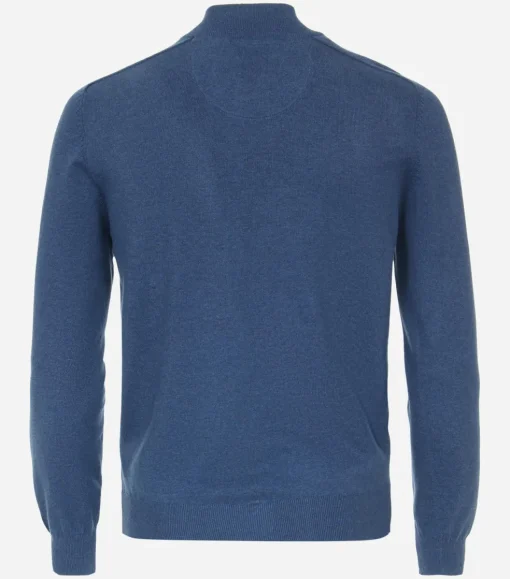 Redmond heren vest katoen, opstaande kraag, blauw (middeldik)
