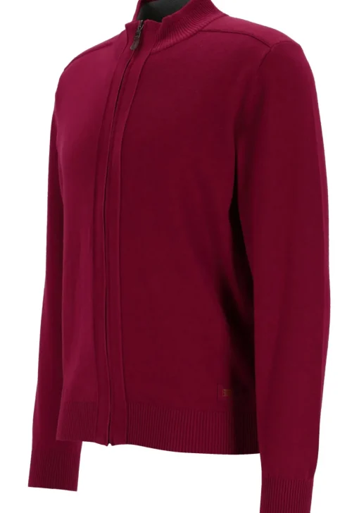 Redmond heren vest katoen, met rits, bordeaux rood