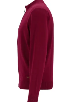 Redmond heren vest katoen, met rits, bordeaux rood