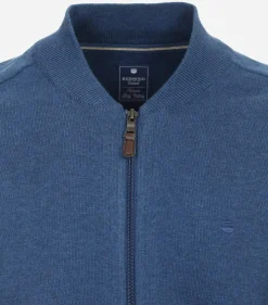 Redmond heren vest katoen, opstaande kraag, blauw (middeldik)