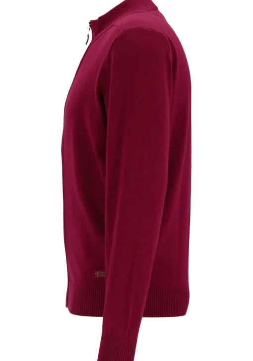 Redmond heren vest katoen, met rits, bordeaux rood