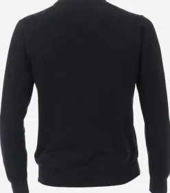 Redmond heren vest katoen, V-hals, blauw (middeldik)