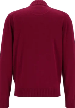 Redmond heren vest katoen, met rits, bordeaux rood
