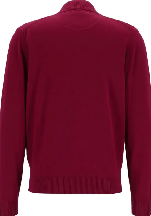 Redmond heren vest katoen, met rits, bordeaux rood