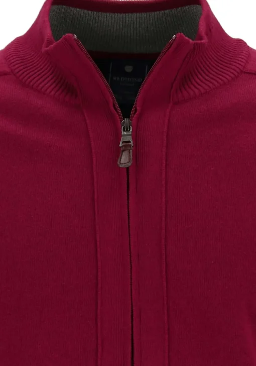 Redmond heren vest katoen, met rits, bordeaux rood