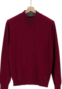 Redmond heren vest katoen, met rits, bordeaux rood