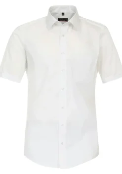 Redmond modern fit overhemd, korte mouw, popeline, wit