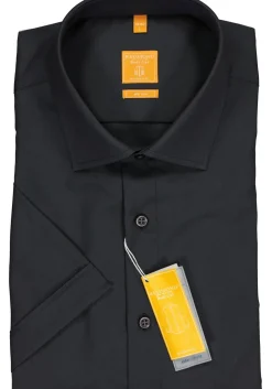 Redmond modern fit overhemd, korte mouw, antraciet grijs