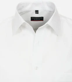 Redmond modern fit overhemd, korte mouw, popeline, wit