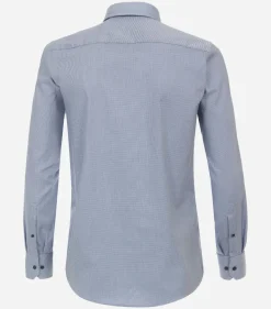 Redmond modern fit overhemd, popeline, blauw mini dessin