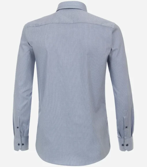 Redmond modern fit overhemd, popeline, blauw mini dessin