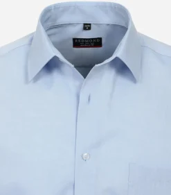 Redmond modern fit overhemd, popeline, blauw