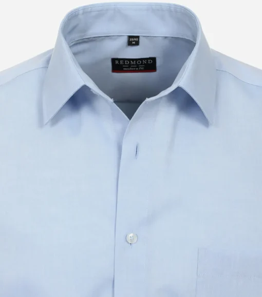 Redmond modern fit overhemd, popeline, blauw