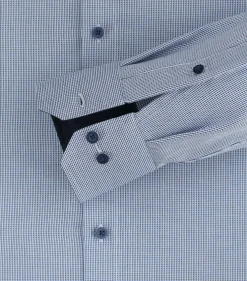Redmond modern fit overhemd, popeline, blauw mini dessin