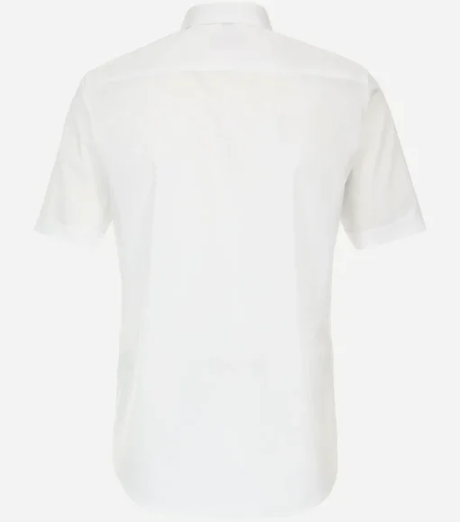 Redmond modern fit overhemd, korte mouw, popeline, wit