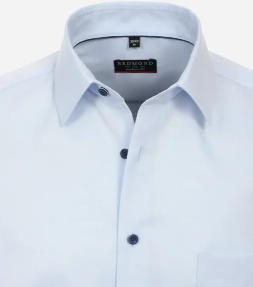 Redmond modern fit overhemd, popeline, blauw