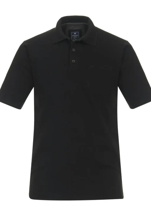 Redmond regular fit heren polo, jersey, zwart