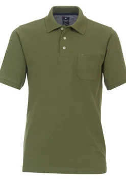 Redmond regular fit heren polo, pique, groen