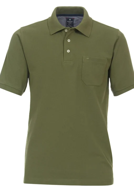 Redmond regular fit heren polo, pique, groen
