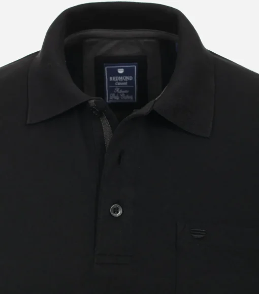 Redmond regular fit heren polo, jersey, zwart