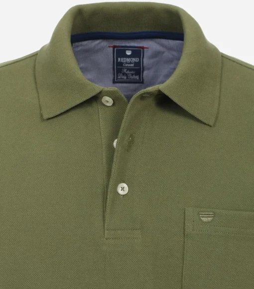 Redmond regular fit heren polo, pique, groen