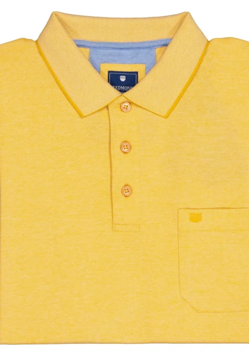 Redmond regular fit poloshirt, geel melange