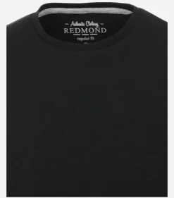 Redmond regular fit T-shirt, korte mouw O-hals, zwart