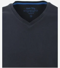Redmond regular fit T-shirt, korte mouw V-hals, blauw