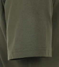 Redmond regular fit T-shirt, korte mouw O-hals met knoopsluiting, groen