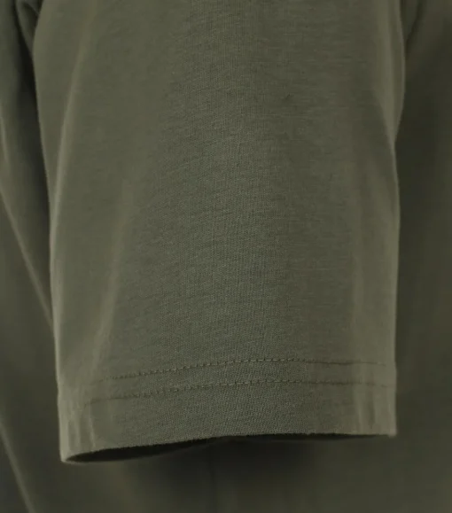 Redmond regular fit T-shirt, korte mouw O-hals met knoopsluiting, groen