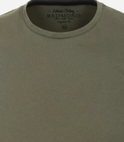 Redmond regular fit T-shirt, korte mouw O-hals, groen