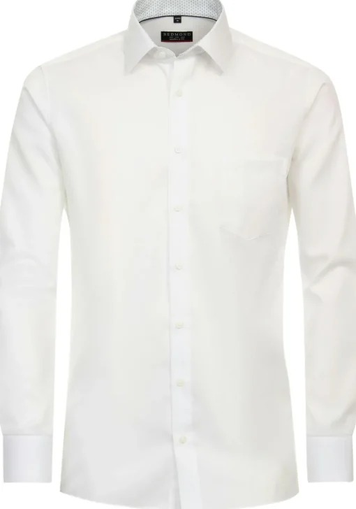 Redmond slim fit overhemd, twill, wit
