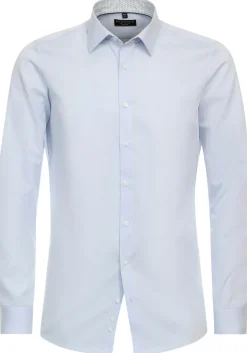 Redmond slim fit overhemd, popeline, blauw