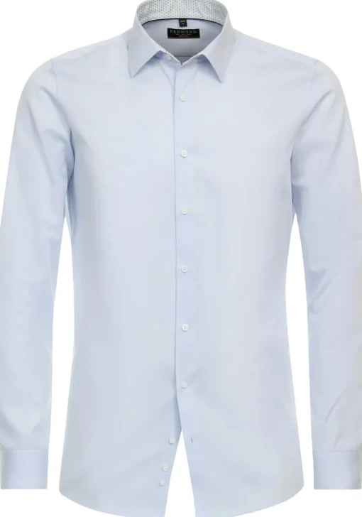 Redmond slim fit overhemd, popeline, blauw