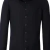 Redmond slim fit overhemd, popeline, zwart