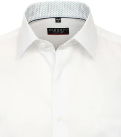 Redmond slim fit overhemd, twill, wit