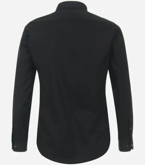 Redmond slim fit overhemd, popeline, zwart