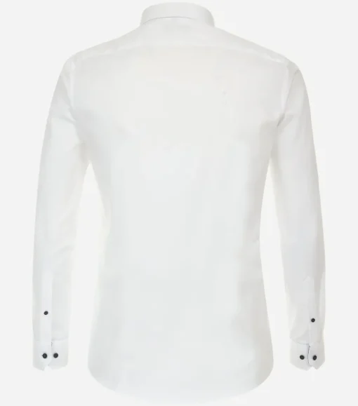 Redmond slim fit overhemd, popeline, wit dessin