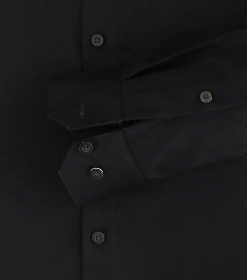 Redmond slim fit overhemd, popeline, zwart