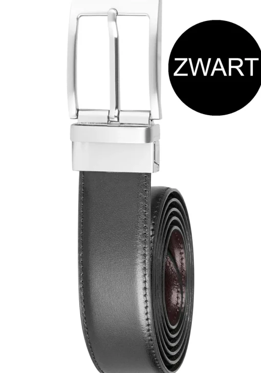 Riem draaibaar, zwart-bruin leer