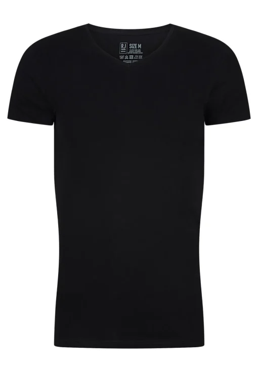 RJ Bodywear Everyday Den Bosch T-shirts (2-pack), heren stretch T-shirts V-hals, zwart
