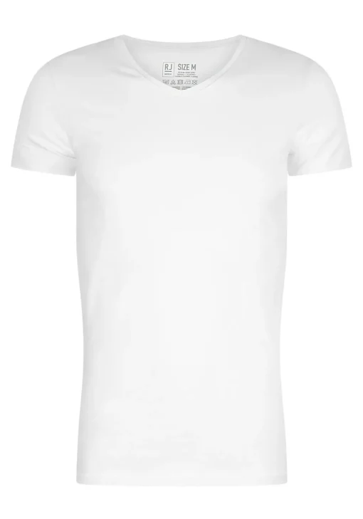 RJ Bodywear Everyday Den Bosch T-shirts (2-pack), heren stretch T-shirts V-hals, wit