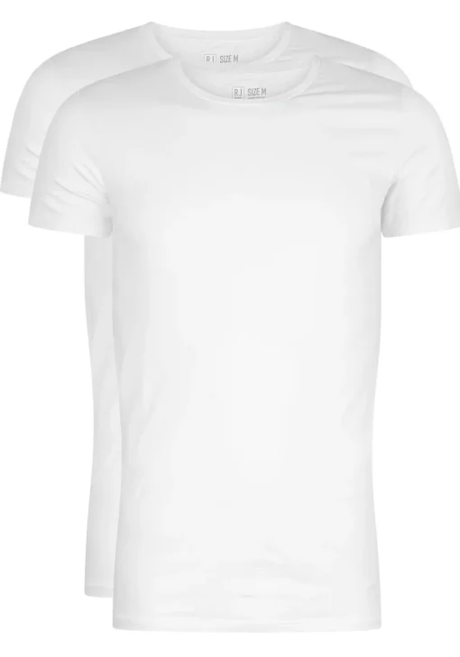 RJ Bodywear Everyday Maastricht T-shirts (2-pack), heren stretch T-shirts O-hals, wit