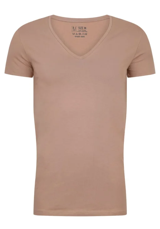 RJ Bodywear Everyday Nijmegen T-shirts (2-pack), heren stretch T-shirts diepe V-hals, huidskleur