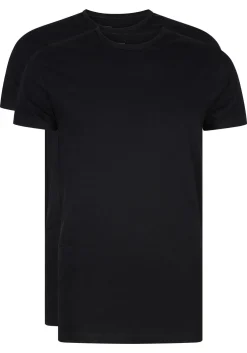 RJ Bodywear Everyday Rotterdam T-shirts (2-pack), heren T-shirts O-hals smal, zwart