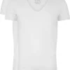 RJ Bodywear Everyday Tilburg T-shirts (2-pack), heren stretch T-shirt diepe V-hals, wit (raw edge)